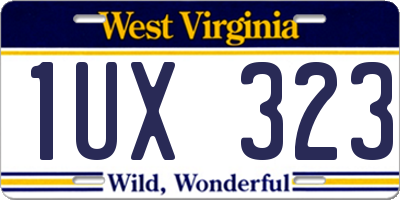 WV license plate 1UX323