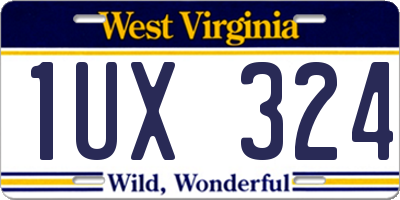 WV license plate 1UX324