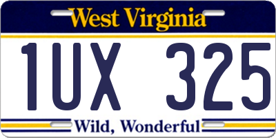 WV license plate 1UX325