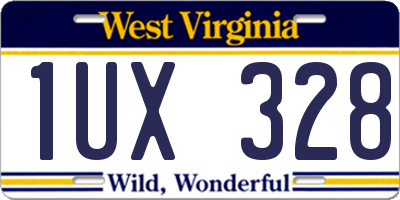 WV license plate 1UX328