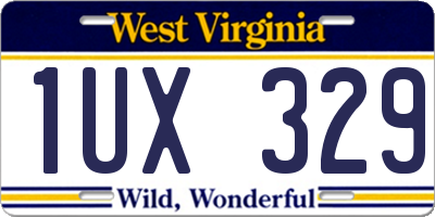 WV license plate 1UX329