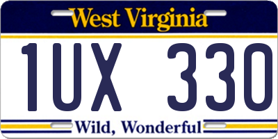 WV license plate 1UX330
