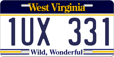 WV license plate 1UX331