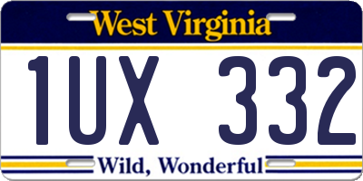 WV license plate 1UX332