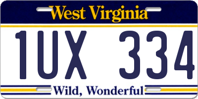 WV license plate 1UX334