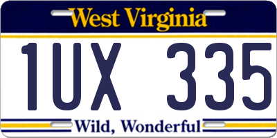 WV license plate 1UX335