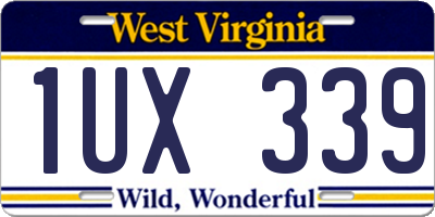 WV license plate 1UX339