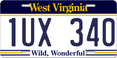 WV license plate 1UX340