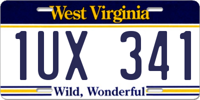 WV license plate 1UX341