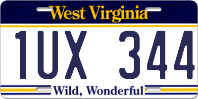 WV license plate 1UX344