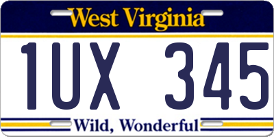 WV license plate 1UX345