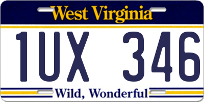 WV license plate 1UX346