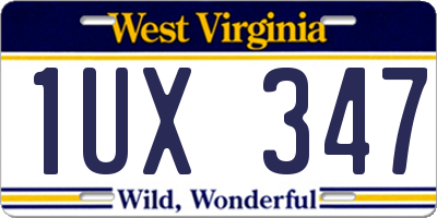 WV license plate 1UX347