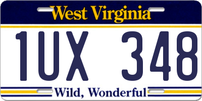 WV license plate 1UX348