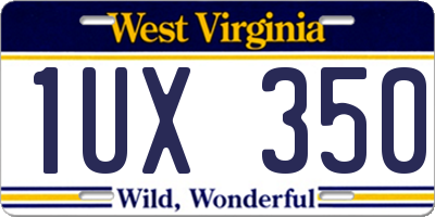 WV license plate 1UX350