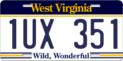 WV license plate 1UX351