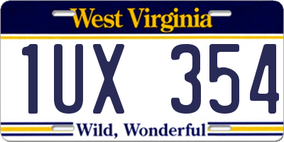 WV license plate 1UX354