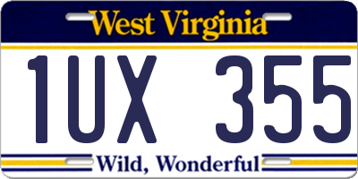 WV license plate 1UX355