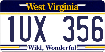 WV license plate 1UX356