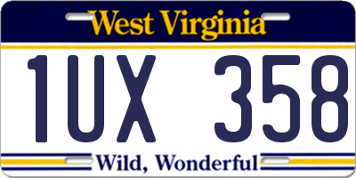 WV license plate 1UX358