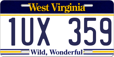 WV license plate 1UX359