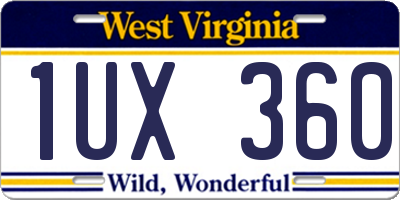 WV license plate 1UX360