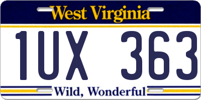 WV license plate 1UX363