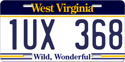 WV license plate 1UX368