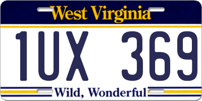 WV license plate 1UX369