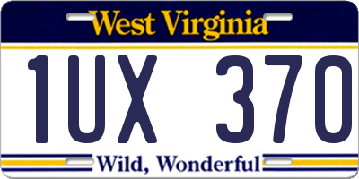 WV license plate 1UX370