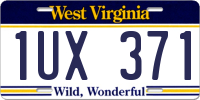 WV license plate 1UX371