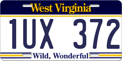 WV license plate 1UX372