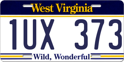 WV license plate 1UX373