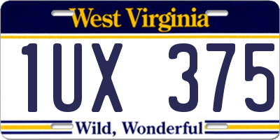 WV license plate 1UX375