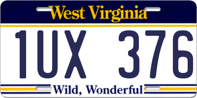 WV license plate 1UX376