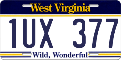 WV license plate 1UX377