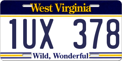 WV license plate 1UX378