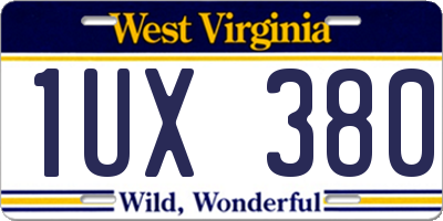 WV license plate 1UX380