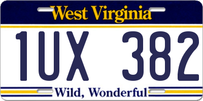 WV license plate 1UX382
