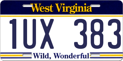 WV license plate 1UX383