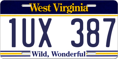 WV license plate 1UX387