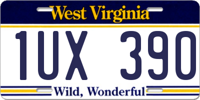 WV license plate 1UX390