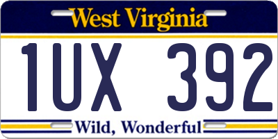 WV license plate 1UX392