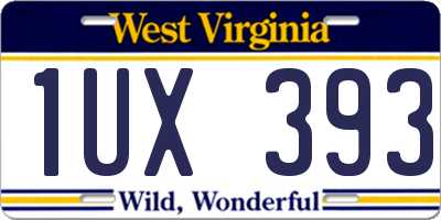 WV license plate 1UX393