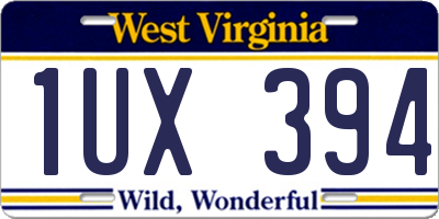 WV license plate 1UX394