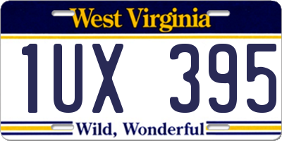 WV license plate 1UX395