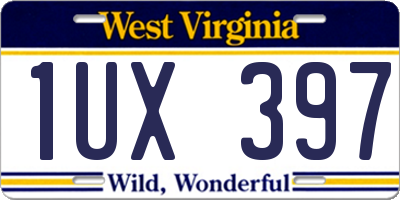 WV license plate 1UX397