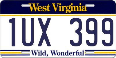 WV license plate 1UX399