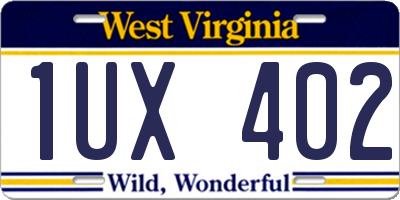 WV license plate 1UX402