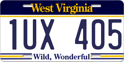 WV license plate 1UX405